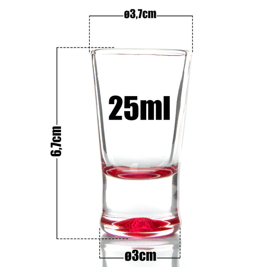 BigDean 24er Set Schnapsgläser 2cl – farbige Shot Gläser für Tequila, Wodka, Ouzo, Sambuca etc. 2