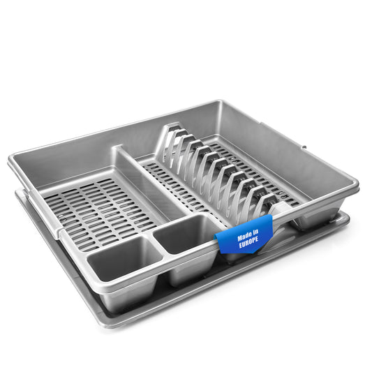 BigDean Abtropfgestell Abtropfgeschirr Schale grau 48x39x9,5cm cm (LxBxH) Geschirrkorb Abtropfkorb 1