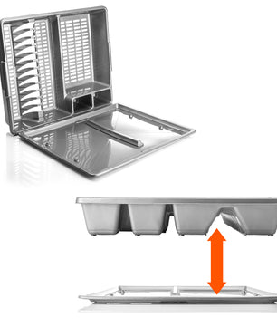 BigDean Abtropfgestell Abtropfgeschirr Schale grau 48x39x9,5cm cm (LxBxH) Geschirrkorb Abtropfkorb 4