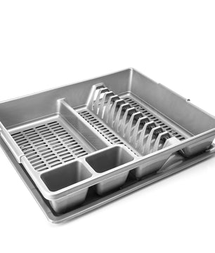 BigDean Abtropfgestell Abtropfgeschirr Schale grau 48x39x9,5cm cm (LxBxH) Geschirrkorb Abtropfkorb 6