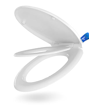 Family WC Sitz mit Absenkautomatik + Kinder Toilettensitz oval weiß Quick Release Funktion