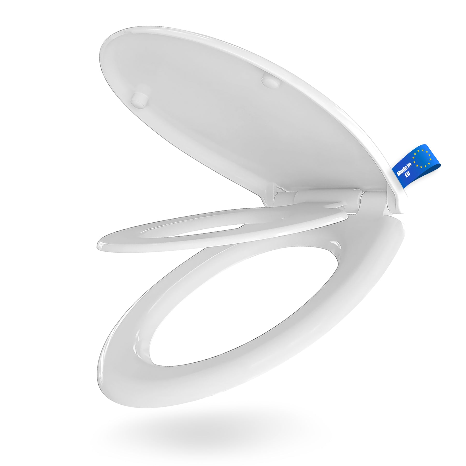 Family WC Sitz mit Absenkautomatik + Kinder Toilettensitz oval weiß Quick Release Funktion