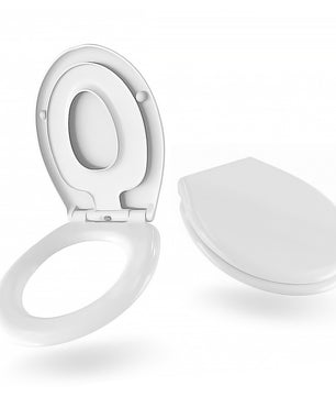 Family WC Sitz mit Absenkautomatik + Kinder Toilettensitz oval weiß Quick Release Funktion 2