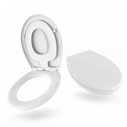Family WC Sitz mit Absenkautomatik + Kinder Toilettensitz oval weiß Quick Release Funktion 2