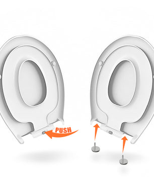 Family WC Sitz mit Absenkautomatik + Kinder Toilettensitz oval weiß Quick Release Funktion 3
