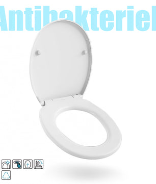 WC Sitz mit Absenkautomatik oval Duroplast weiß bis 150kg belastbar Quick Release Funktion 4