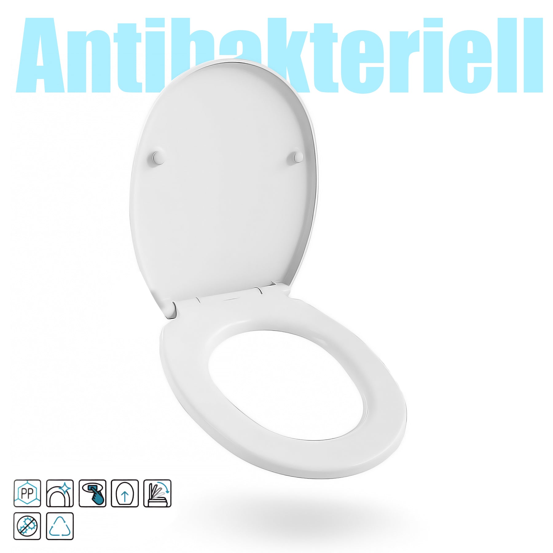 WC Sitz mit Absenkautomatik oval Duroplast weiß bis 150kg belastbar Quick Release Funktion 4