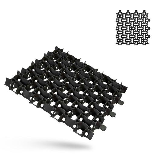 1x Rasengitter Paddockplatte SCHWARZ 50x50cm Spikes Reitplatzmatten Rasenmatten Kiesgitter 1