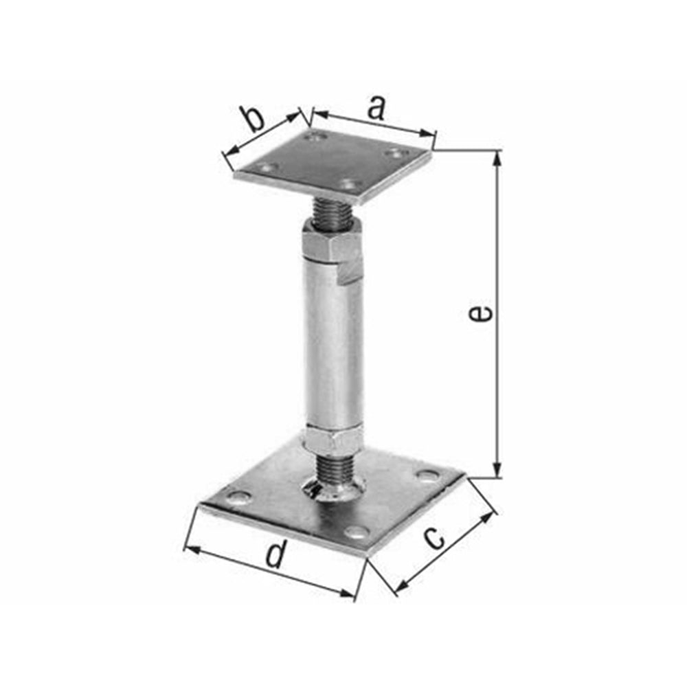 GAH Alberts Pfostenträger mit 2 Platten höhenverstellbar 2 Stück 3