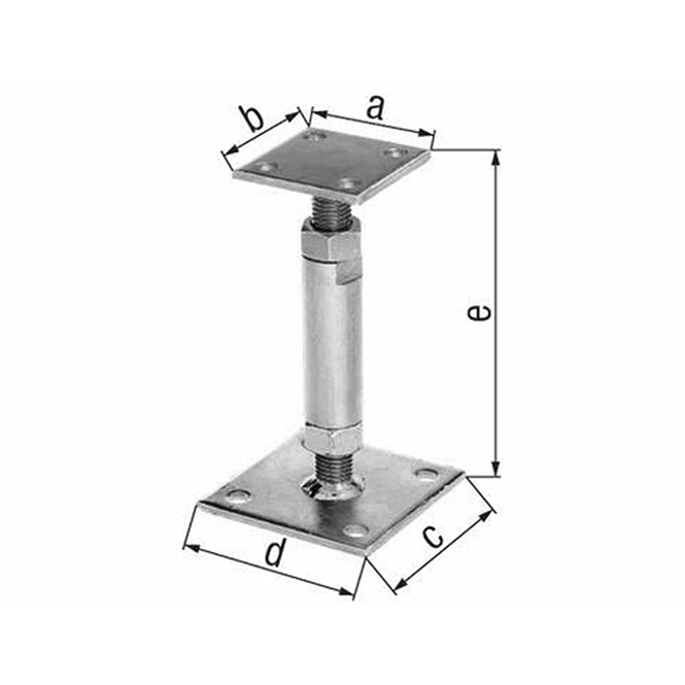 GAH Alberts Pfostenträger mit 2 Platten höhenverstellbar 4 Stück 3