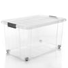 3x 60 L Aufbewahrungsbox mit Deckel groß rollbar transparent - stabile & robuste Box  2