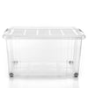 3x 60 L Aufbewahrungsbox mit Deckel groß rollbar transparent - stabile & robuste Box  4