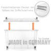 3x 60 L Aufbewahrungsbox mit Deckel groß rollbar transparent - stabile & robuste Box  5