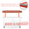 4x 60 L Aufbewahrungsbox mit Deckel groß rollbar rot - stabile & robuste Box  5