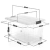 3x 60 L Aufbewahrungsbox mit Deckel groß rollbar transparent - stabile & robuste Box  3