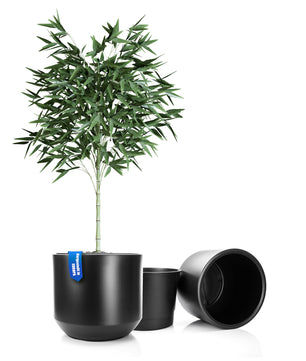 2x Blumentopf ø 46 cm anthrazit mit herausnehmbaren Innentopf - wetterfester Pflanzkübel