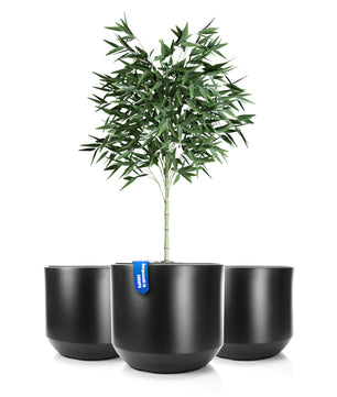 3x Blumentopf ø 46 cm anthrazit mit herausnehmbaren Innentopf - wetterfester Pflanzkübel