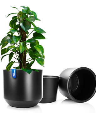 2x Blumentopf ø 40 cm anthrazit mit herausnehmbaren Innentopf - wetterfester Pflanzkübel