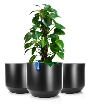 3x Blumentopf ø 40 cm anthrazit mit herausnehmbaren Innentopf - wetterfester Pflanzkübel