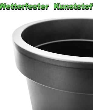 Blumentopf XXL ø60 cm classic anthrazit mit 360 Grad Rollen verschließbarer Wasserablauf 5