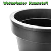 2x Blumentopf XXL ø60 cm classic anthrazit + 360 Grad Rollen verschließbarer Wasserablauf 5