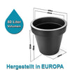 2x Blumentopf XXL ø60 cm classic anthrazit + 360 Grad Rollen verschließbarer Wasserablauf 6