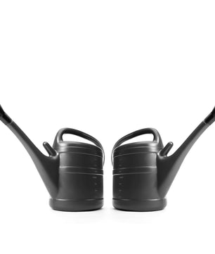 2x Gießkanne 10 Liter anthrazit mit abnehmbarer Brause für Haus & Garten + Brausehalterung