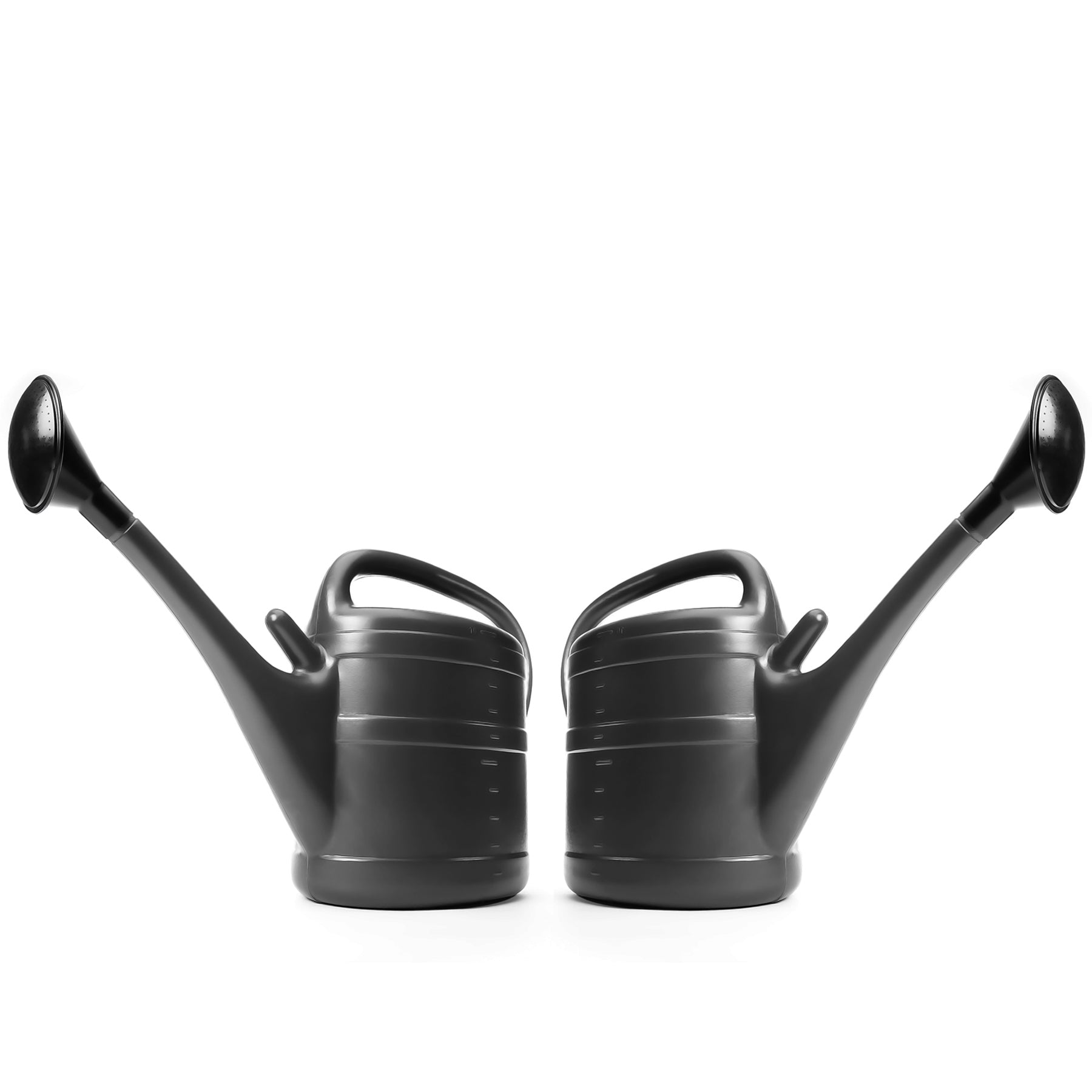 2x Gießkanne 10 Liter anthrazit mit abnehmbarer Brause für Haus & Garten + Brausehalterung