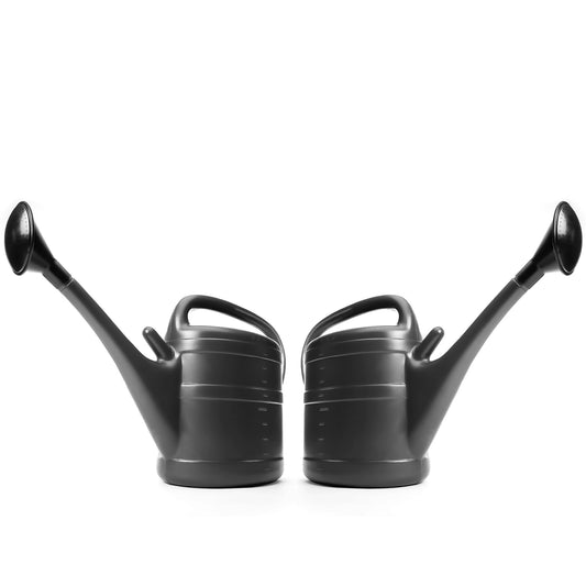 2x Gießkanne 10 Liter anthrazit mit abnehmbarer Brause für Haus & Garten + Brausehalterung