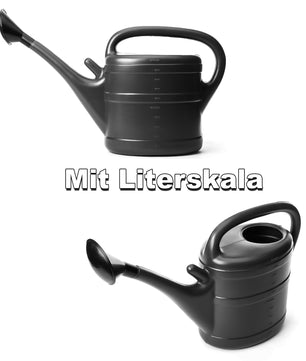 2x Gießkanne 10 Liter anthrazit mit abnehmbarer Brause für Haus & Garten + Brausehalterung 3