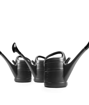 3x Gießkanne 10 Liter anthrazit mit abnehmbarer Brause für Haus & Garten + Brausehalterung