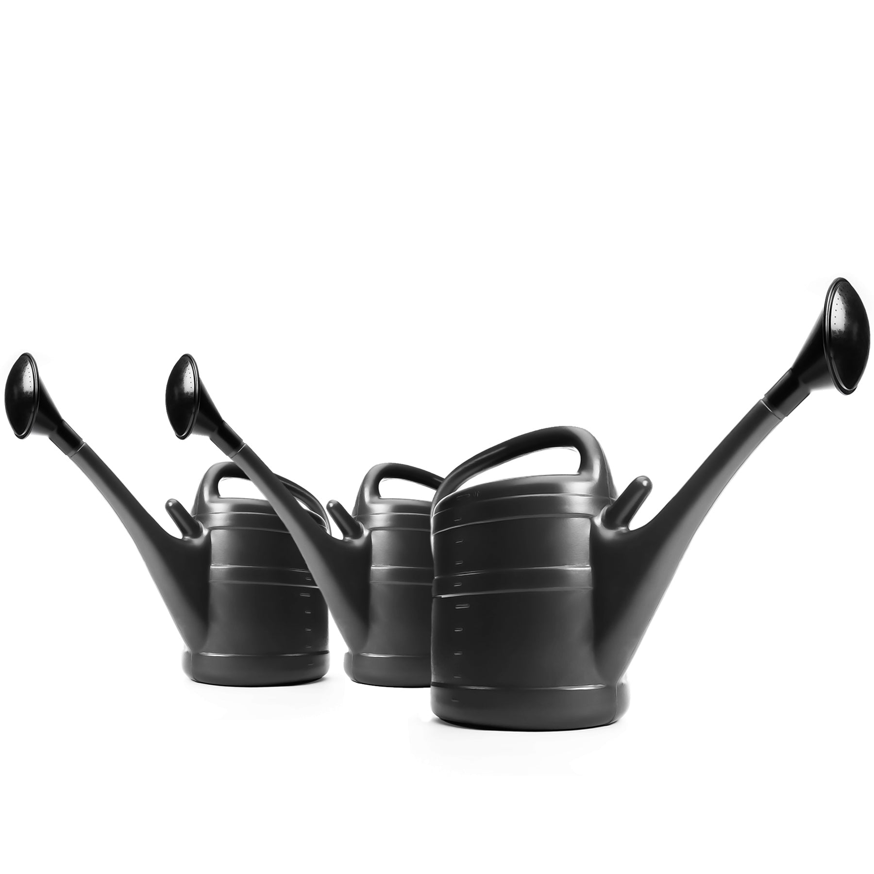 3x Gießkanne 10 Liter anthrazit mit abnehmbarer Brause für Haus & Garten + Brausehalterung