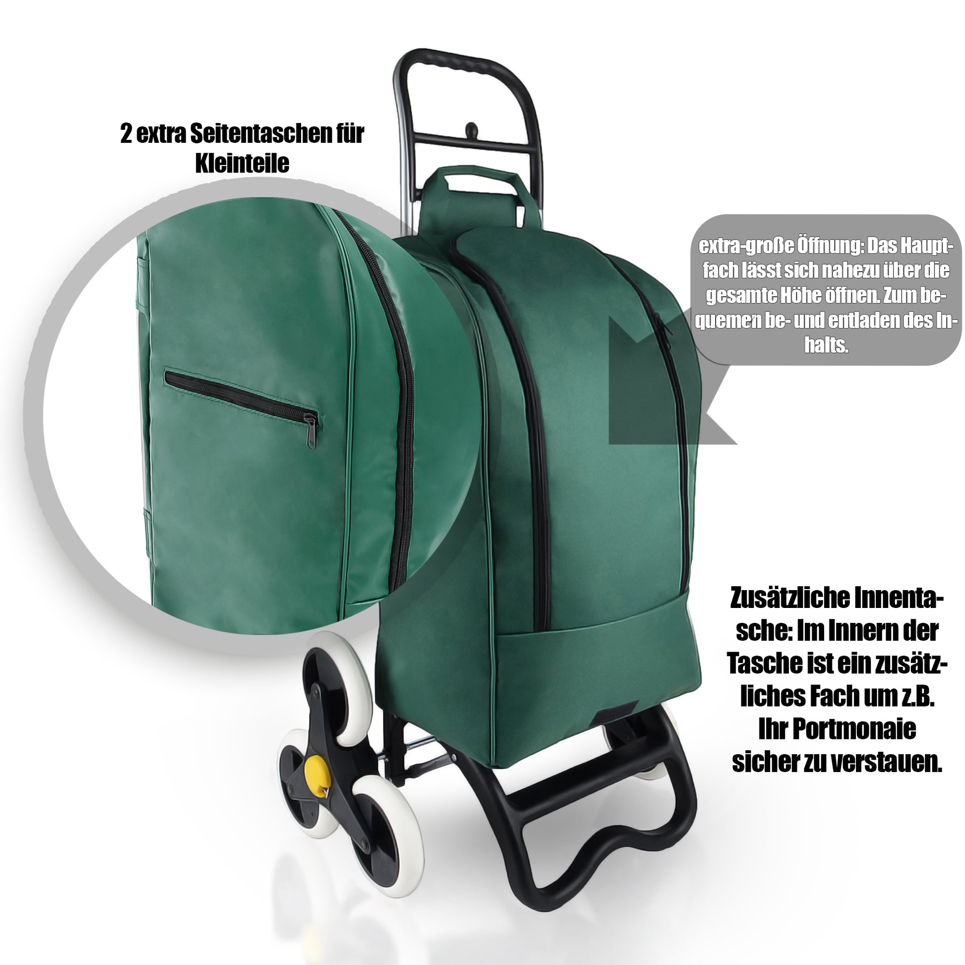 Kühltrolley Einkaufstrolley Treppensteiger Grün 3