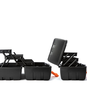 Werkzeugkiste groß mit 3 Laden Werkzeugkoffer leer 36x20x20 cm auch als Angelbox geeignet 3