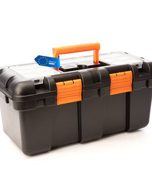 BigDean Werkzeugkoffer leer - 51x25x23cm - aus schlagfestem Kunststoff - Werkzeugkiste mit Innenablage - auch als Angelbox geeignet - Werkzeugkasten für Heim- & Handwerker - Made in EU