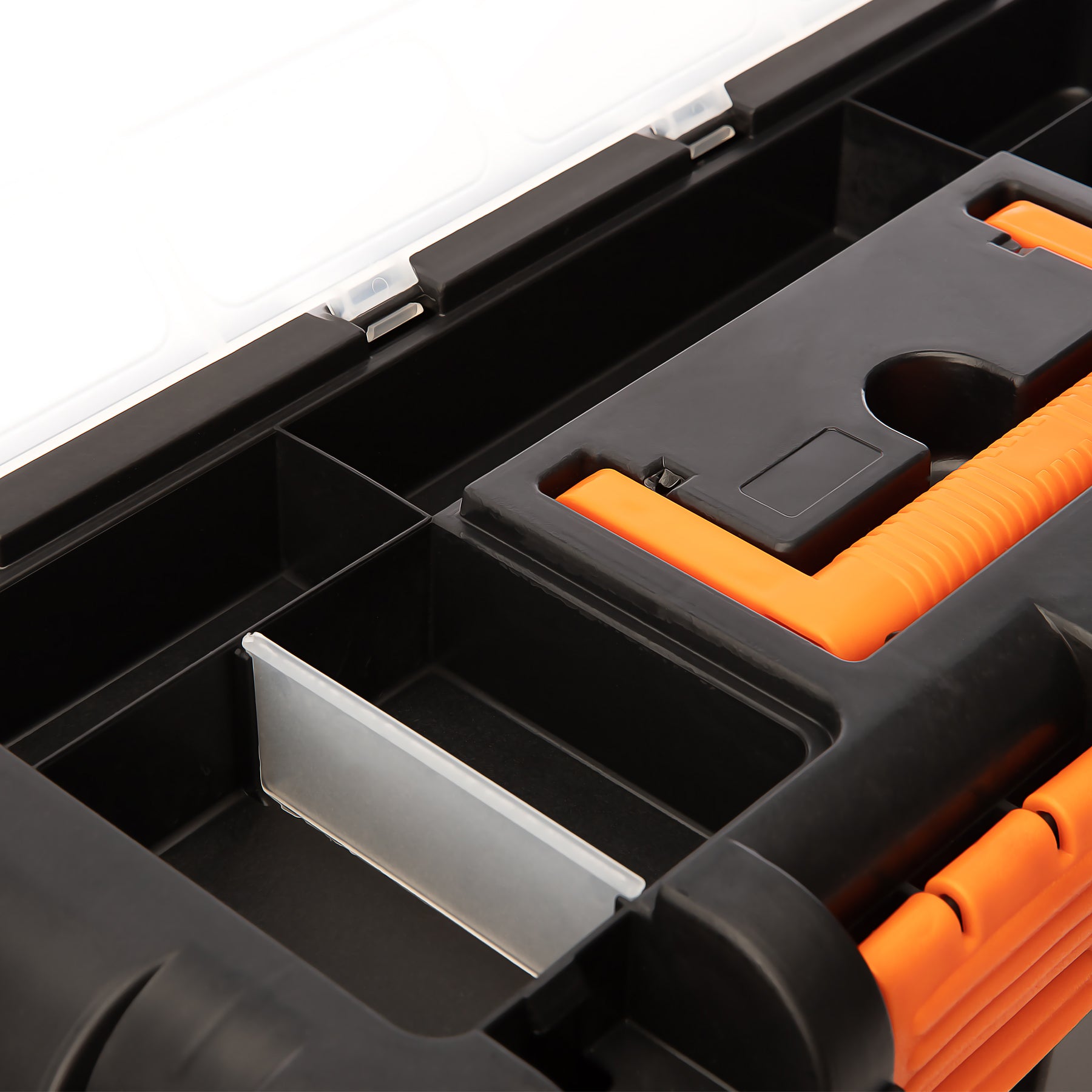 BigDean Werkzeugkoffer leer - 51x25x23cm - aus schlagfestem Kunststoff - Werkzeugkiste mit Innenablage - auch als Angelbox geeignet - Werkzeugkasten für Heim- & Handwerker - Made in EU 2