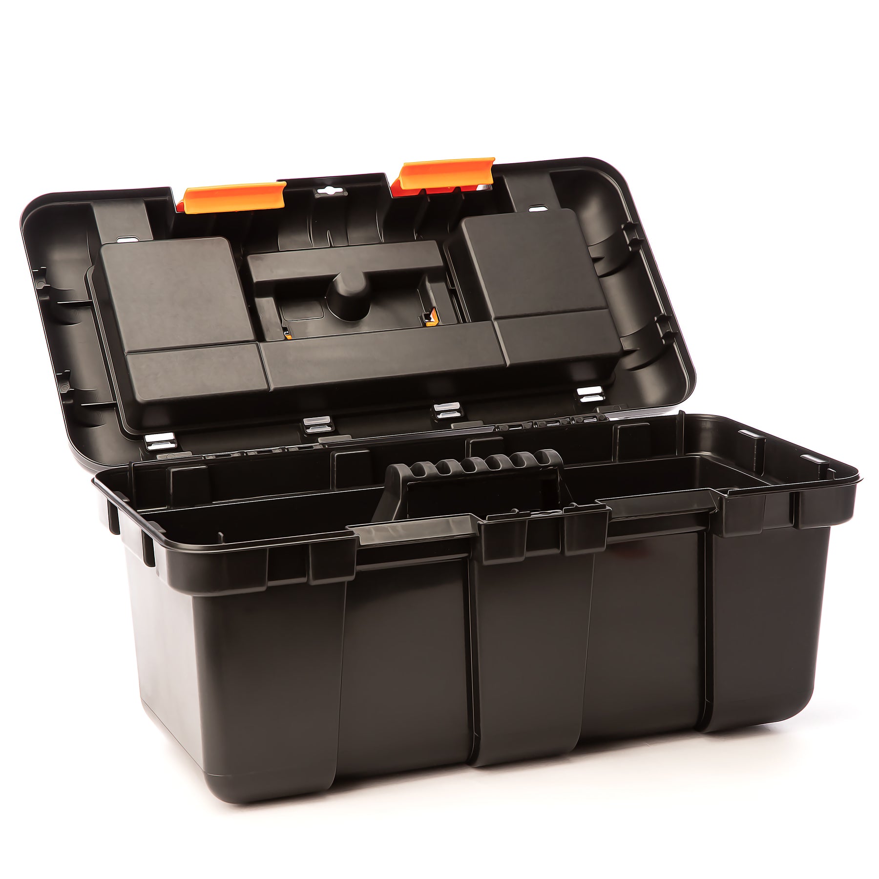 BigDean Werkzeugkoffer leer - 51x25x23cm - aus schlagfestem Kunststoff - Werkzeugkiste mit Innenablage - auch als Angelbox geeignet - Werkzeugkasten für Heim- & Handwerker - Made in EU 3