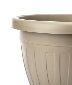 3x Blumentopf mit Untersetzer rund ø50xH38 cm Mokka/braun - wetterfester Pflanzkübel 5
