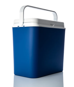 Kühlbox 24 Liter blau/weiß inkl. 6 Kühlakkus - Bis zu 14 Std. Kühlung - Kühltasche für unterwegs 3