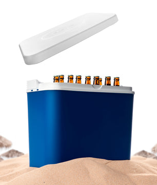 Kühlbox 24 Liter blau/weiß inkl. 6 Kühlakkus - Bis zu 14 Std. Kühlung - Kühltasche für unterwegs 6