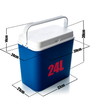 Kühlbox 24 Liter blau/weiß - Isolierbox mit bis zu 14 Std. Kühlung - Kühltasche für unterwegs 3