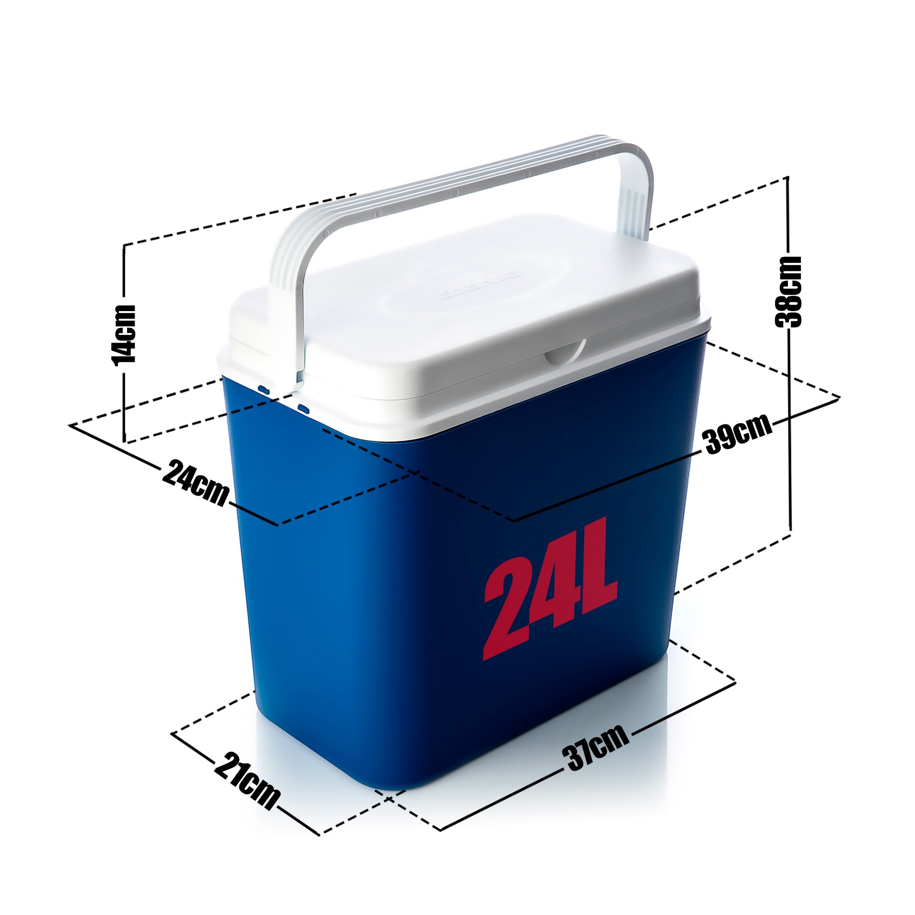 Kühlbox 24 Liter blau/weiß - Isolierbox mit bis zu 14 Std. Kühlung - Kühltasche für unterwegs 3