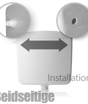 Aufputz Spülkasten für WC Toiletten Weiß 6 - 9 Liter Spartaste 3