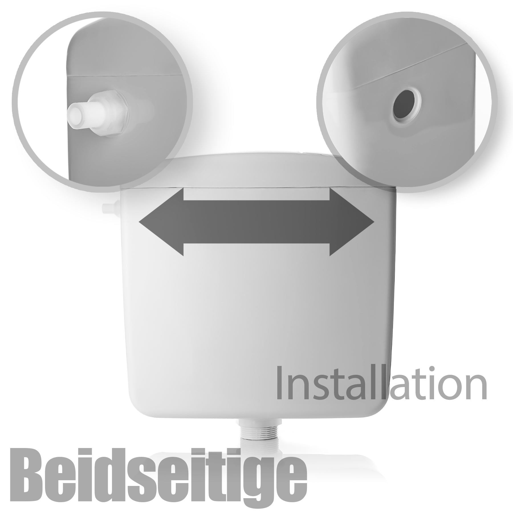 Aufputz Spülkasten für WC Toiletten Weiß 6 - 9 Liter Spartaste 3