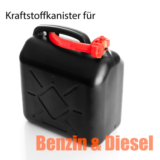 BigDean 2x Benzinkanister 20L mit flexiblem Ausgießer - Kraftstoffkanister für Benzin & Diesel - han 2