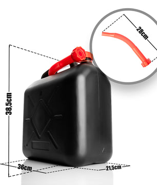BigDean 2x Benzinkanister 20L mit flexiblem Ausgießer - Kraftstoffkanister für Benzin & Diesel - han 3