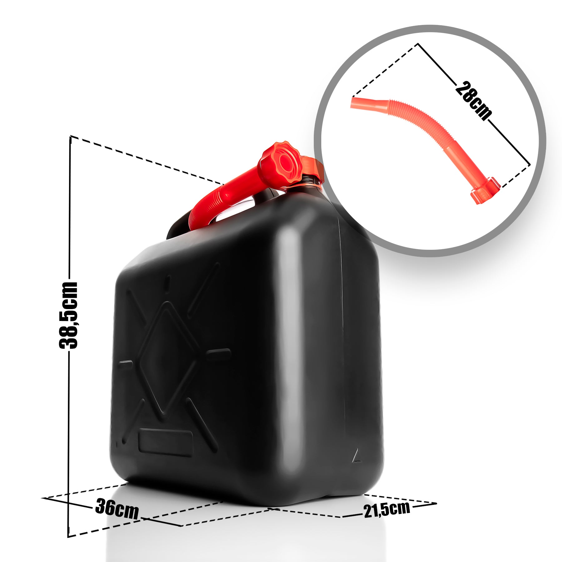 BigDean 2x Benzinkanister 20L mit flexiblem Ausgießer - Kraftstoffkanister für Benzin & Diesel - han 3