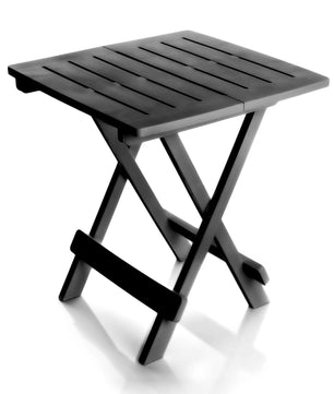 Beistelltisch anthrazit aus Kunststoff LxBxH 45x43x50cm – wetterfester Campingtisch - Klappt