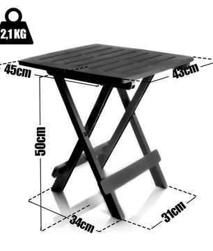 Beistelltisch anthrazit aus Kunststoff LxBxH 45x43x50cm – wetterfester Campingtisch - Klappt 3