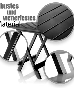 Beistelltisch anthrazit aus Kunststoff LxBxH 45x43x50cm – wetterfester Campingtisch - Klappt 4